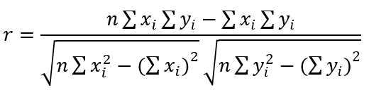formula coeficiente de correlación