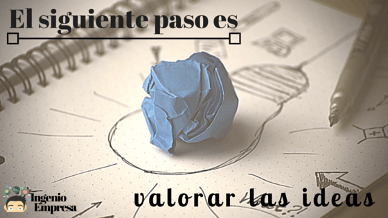 Valoración de las ideas Valorar idea de negocio