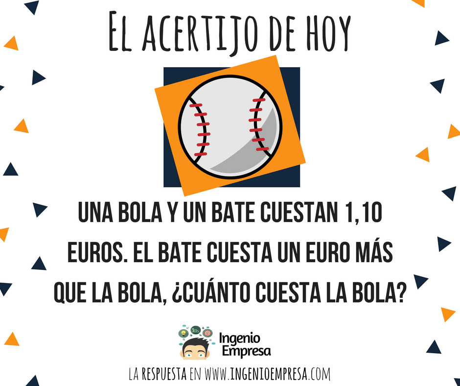 acertijo de la bola y el bate de beisbol